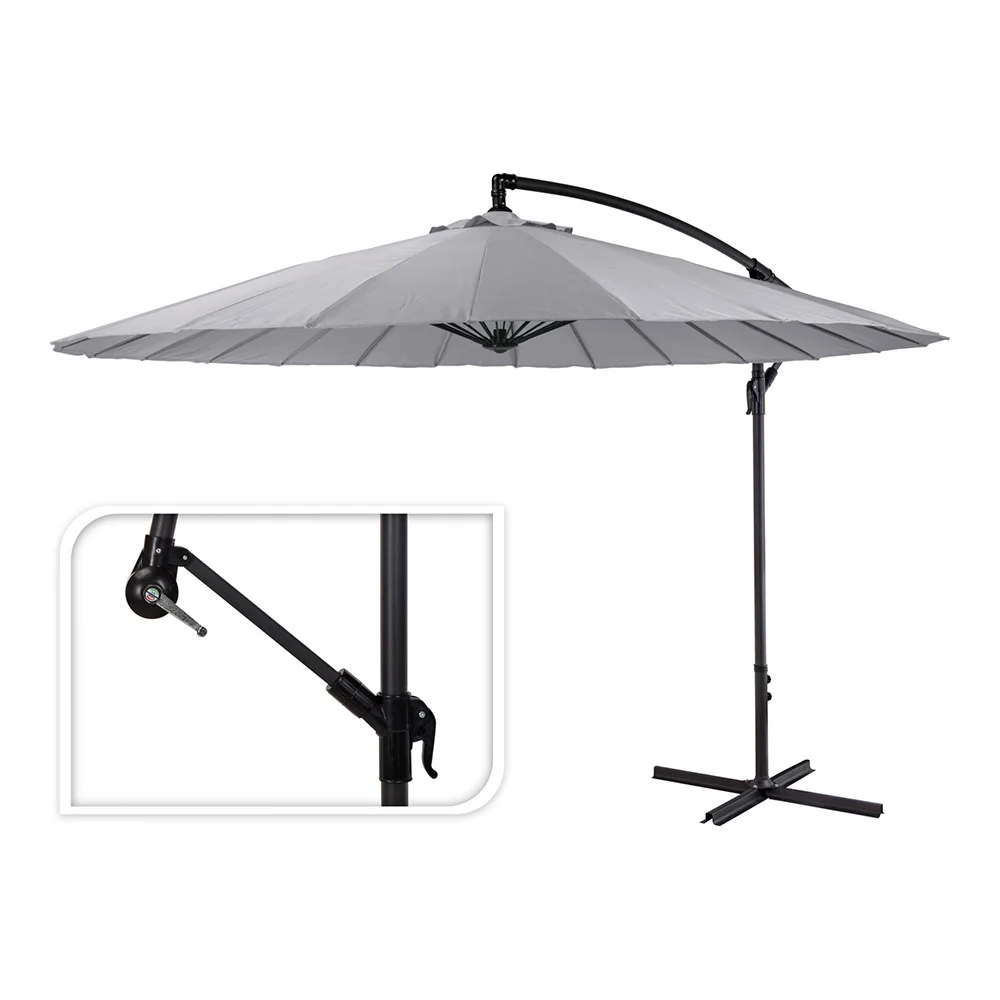 Eccentric Sunshade Diam. 300 Cm Cor Cinza Claro
