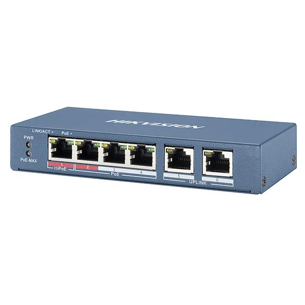 Hikvision Switch Poe Ds-3e0106hp-e 6 Portas