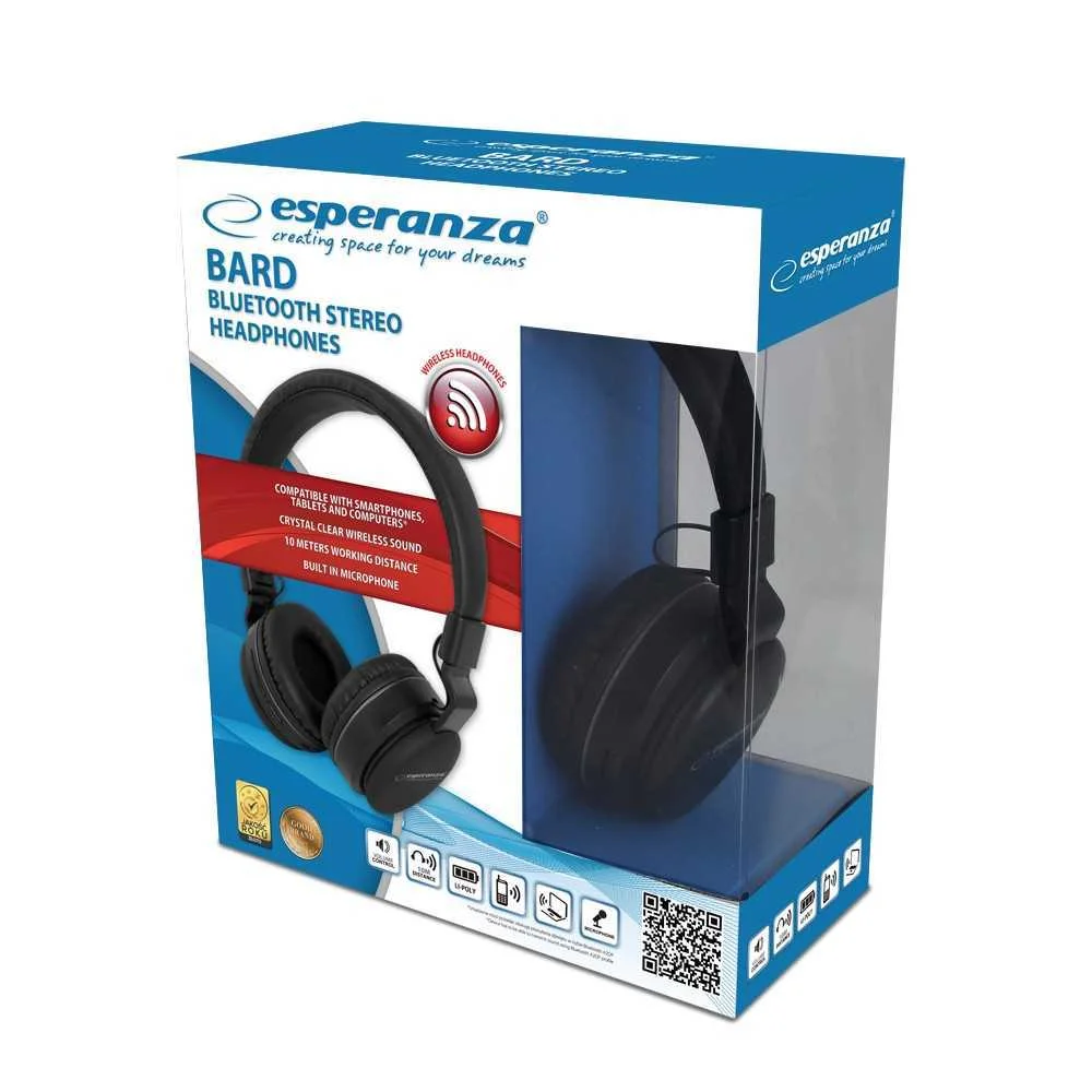 Auscultadores Sem Fio Esperanza Eh218 - Preto