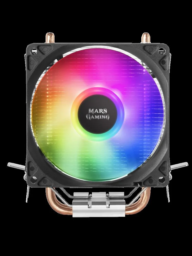 Cooler Mars Gaming Mcpuargb CPU Cooler, Chroma Auto Rgb, 12cm Pwm Fan, 2x Hp, 130w, Black