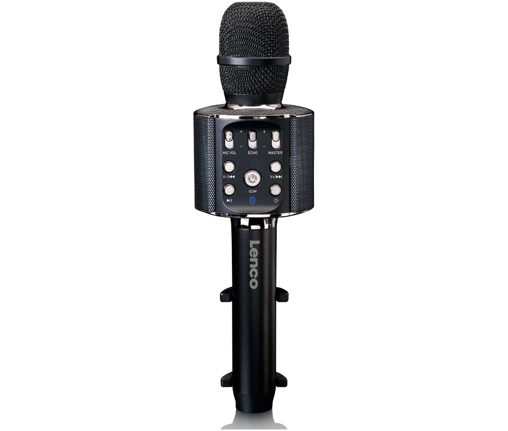 Microfone Bluetooth Alti-Falante e Luzes Karaoke