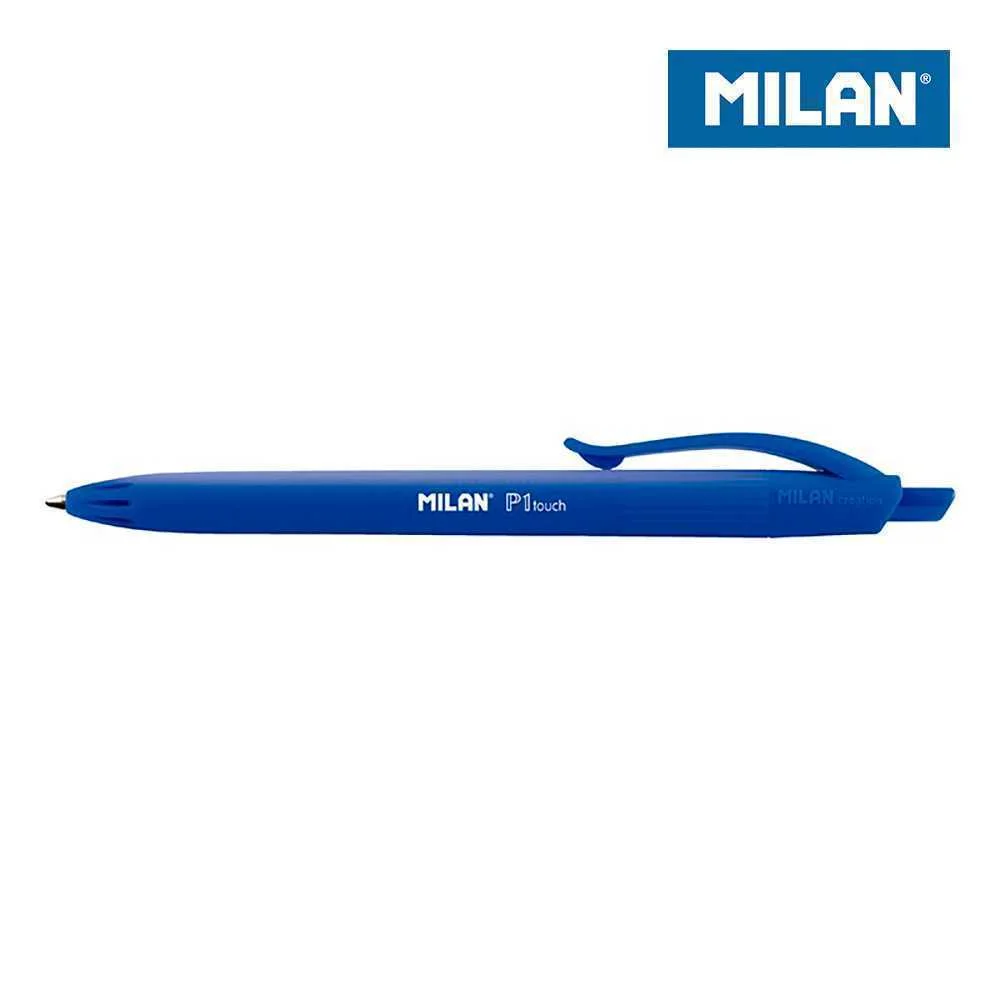 3 Canetas Azuis Blister Milan
