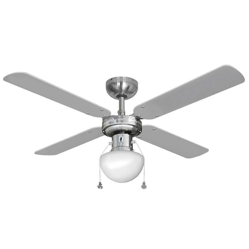Edm Caribe Ventoinha De Teto Com Luz 60w - Cromada