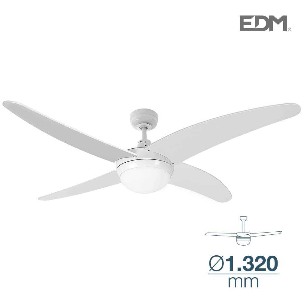 Edm Ventoinha De Teto Caspio De 60w Com Luz E Cont