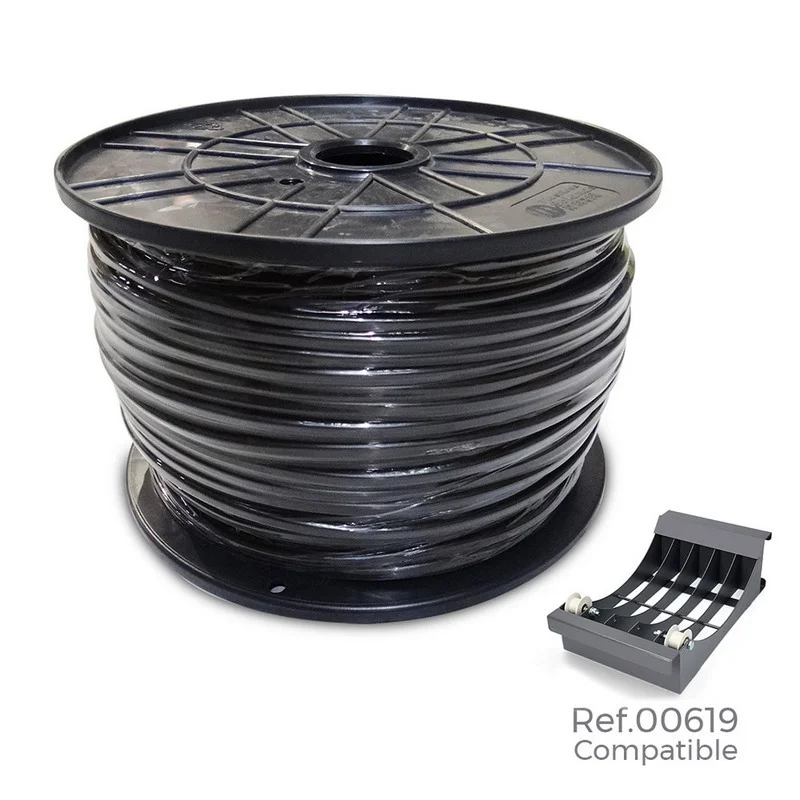 Rolo De Cabo Acrilico 1kw 2x1mm Preto 400m