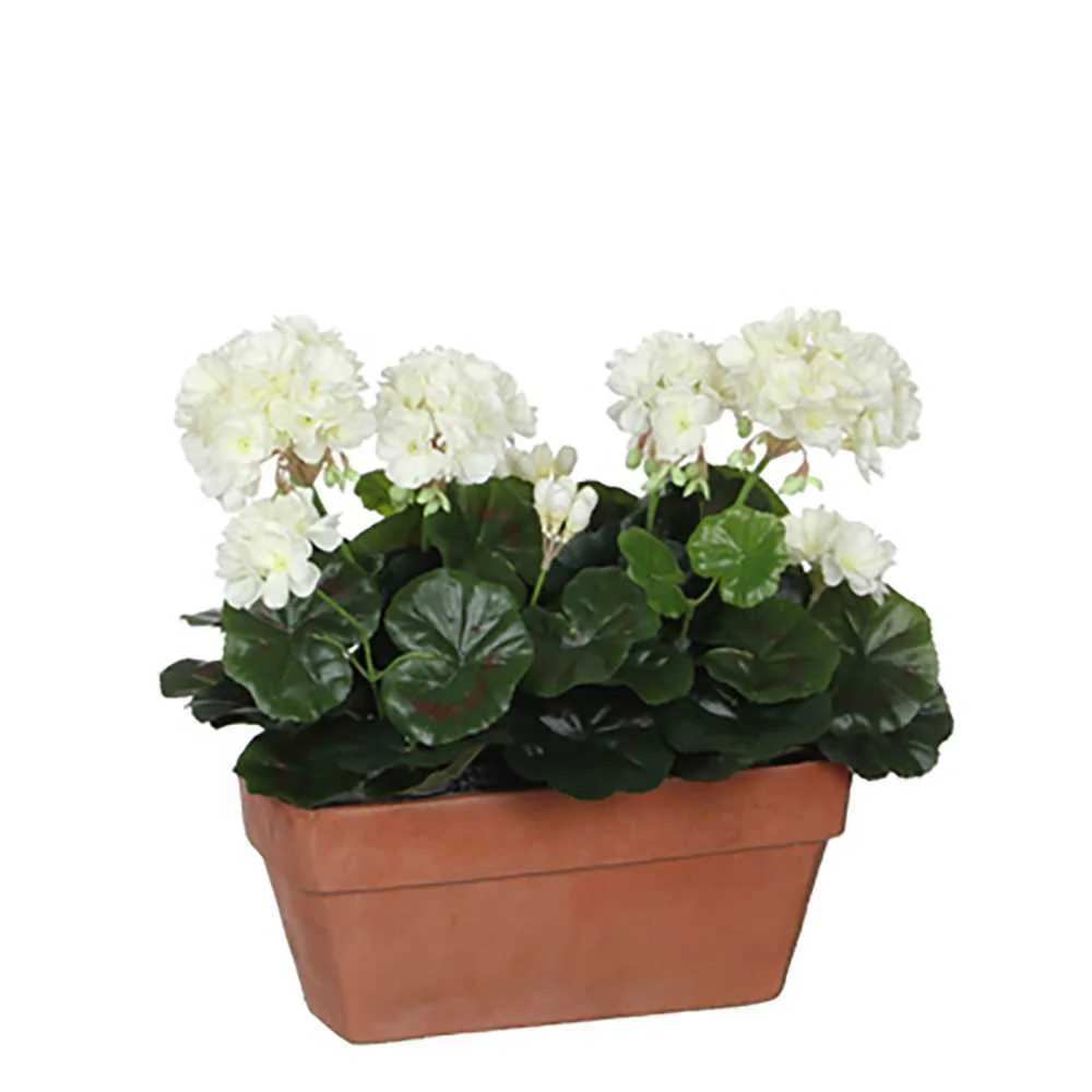 Gerânio Pvc Branco em Vaso para Varanda 29x3x40cm