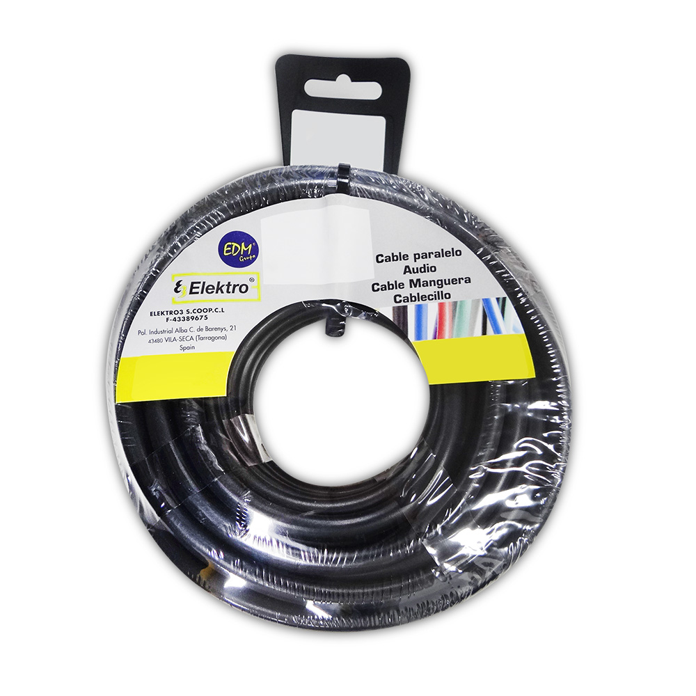 Rolo de Cabo Acril. Preto 2x1mm  50mts.