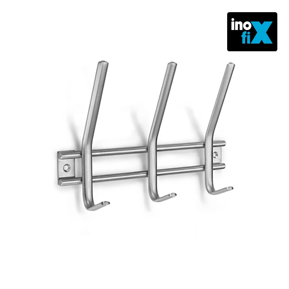 Cabide de Inox 3 Ganchos Duplo (Blister) Inofix