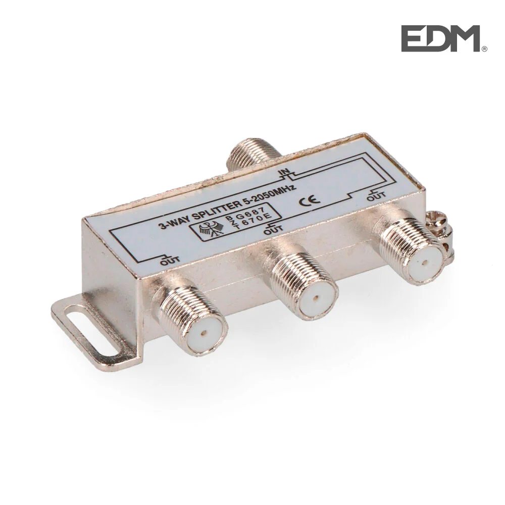 Repartidor 1 Entrada 3 Saidas Tv/Sat 5-2050mhz (Retractilado) Edm