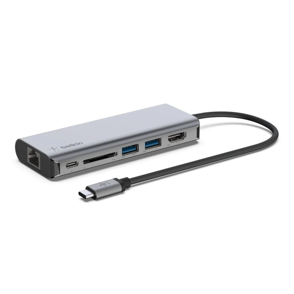 Hub USB-C "6-EM-1" HDMI / RJ-45 / 2x USB-A / USB-.
