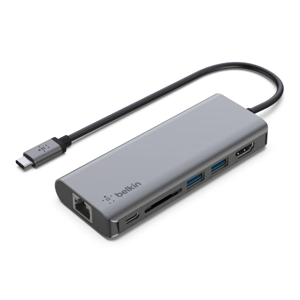Hub USB-C "6-EM-1" HDMI / RJ-45 / 2x USB-A / USB-.