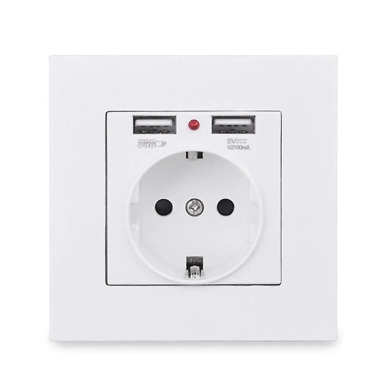 Tomada Elétrica De Encastrar C/2 Usb 5vdc 2.1a