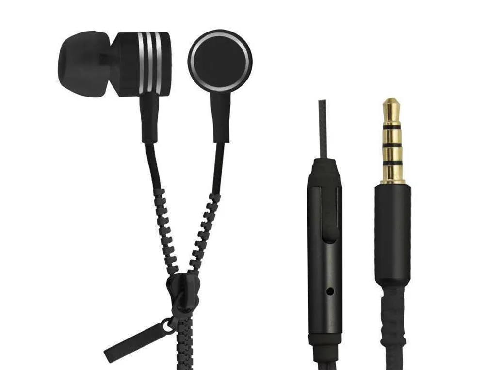 Auriculares Zipper C/ Microfone Preto - Esperanza