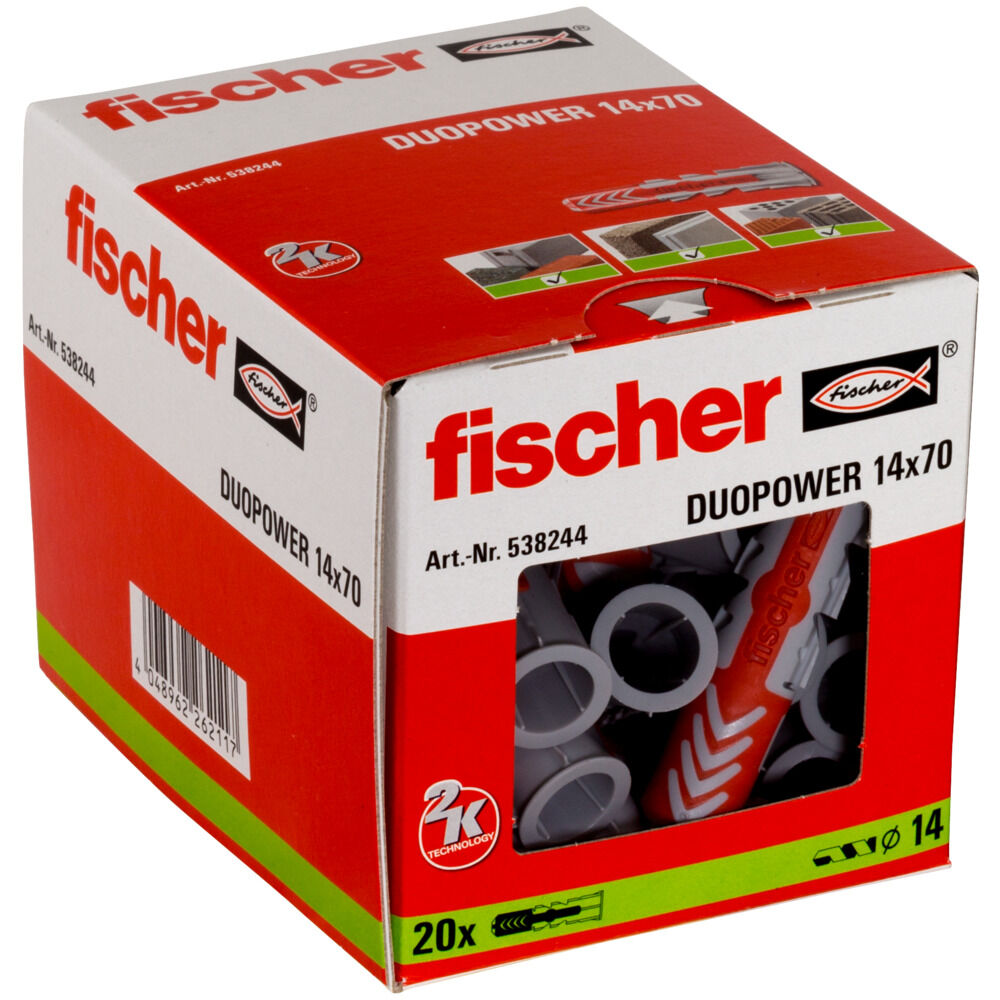 Buchas Duo Power 14x70 Fischer - Pack 20 Unidades