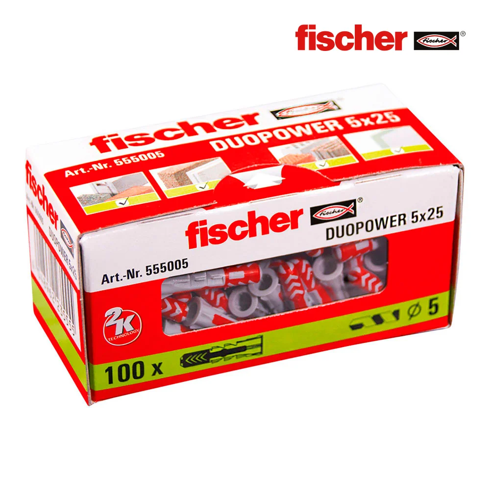 Pack 100 Buchas Duo Power 5x25 555005 Fischer