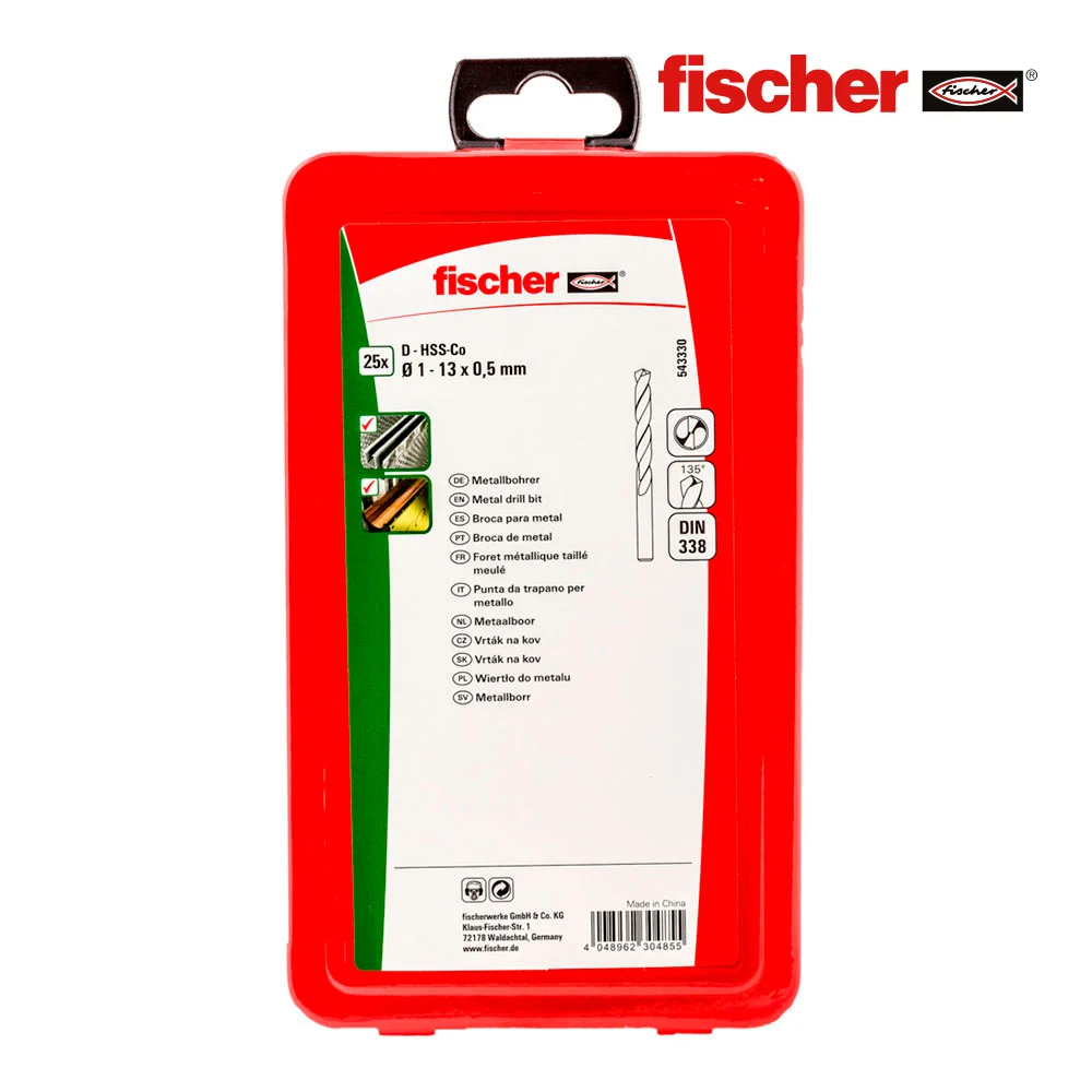 Pack 25 Brocas Metal Hss-Co Din338 1-13  543330 F.
