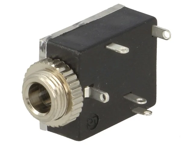 Tomada Jack 3,5mm Fêmea Stereo com Interruptor