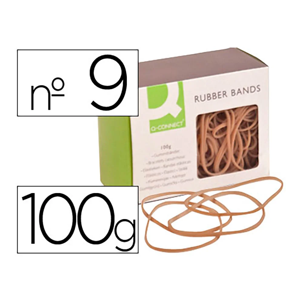 Elásticos Q-connect 100gr. Nº9 90x2mm