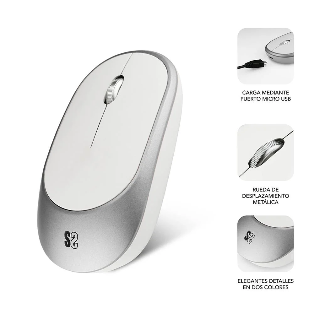 Rato Subblim Sem Fios Smart Cinza/branco