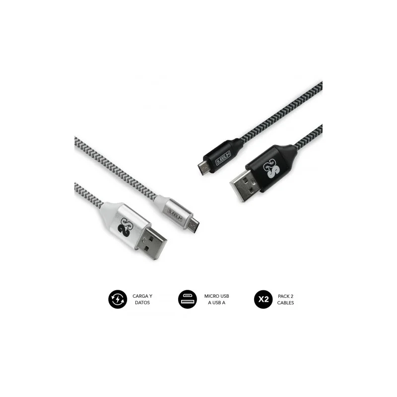 Subblim Pack 2 Cables Usb a Micro Usb (2.4a) 1m B.