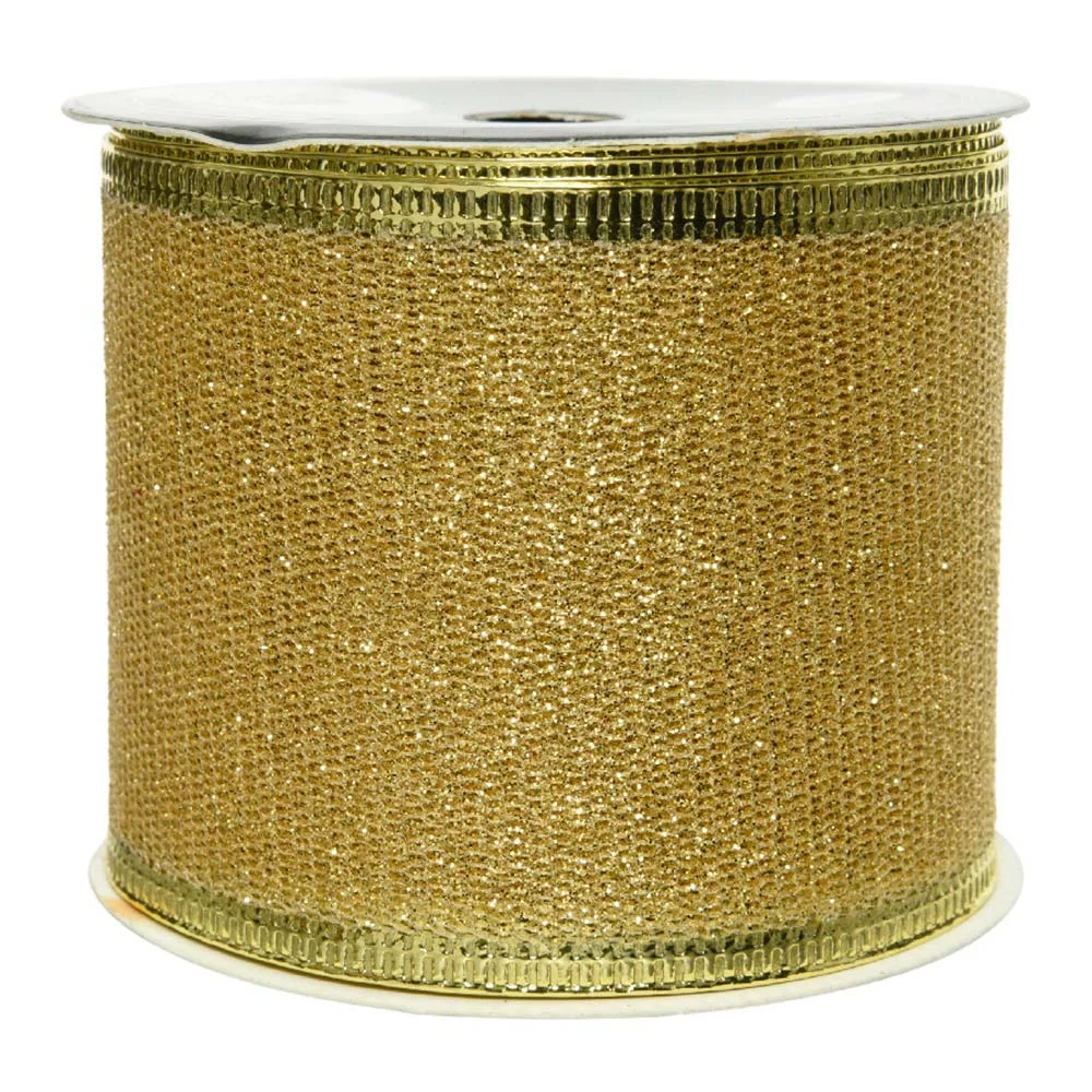 Laço C/ Purpurina Dourada 270x6,3cm