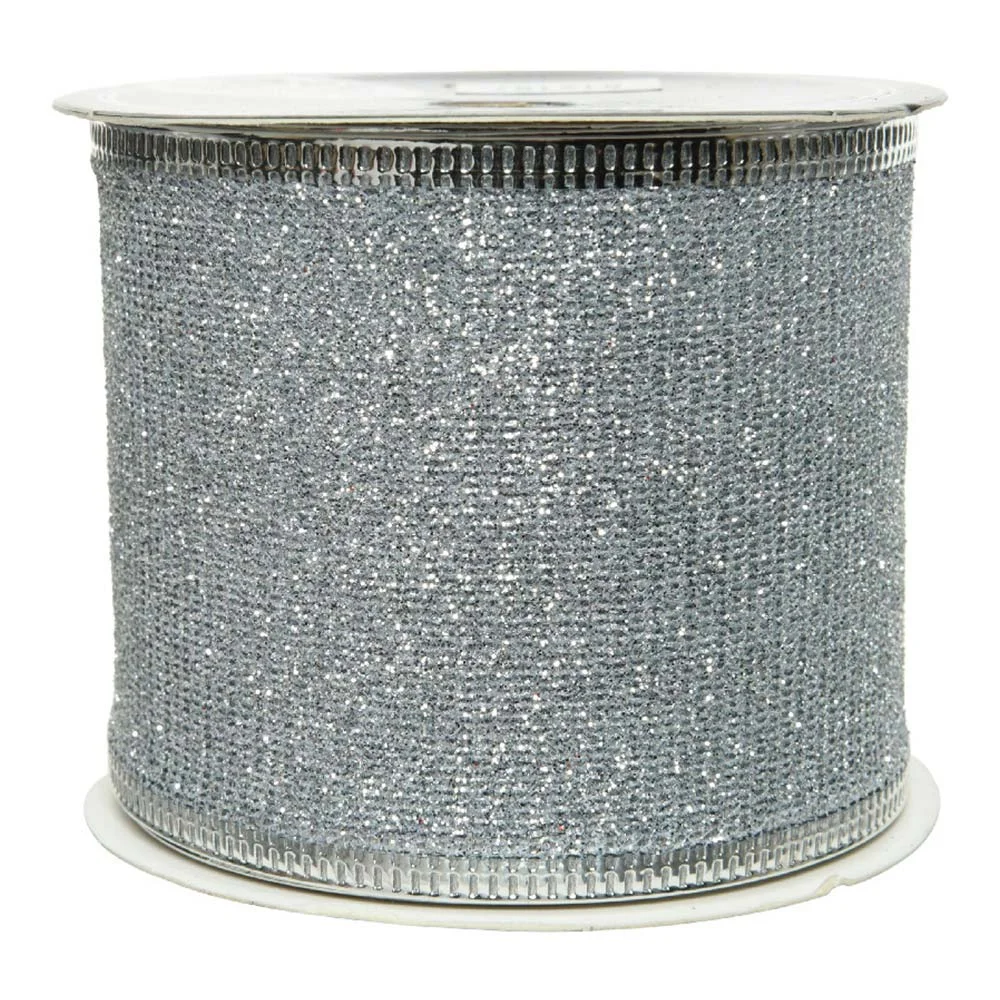 Laço C/ Purpurina Prateada 270x6,3cm