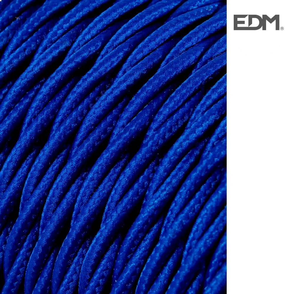 Cabo Elétrico Têxtil Trançado 2x0,75mm Azul 25m