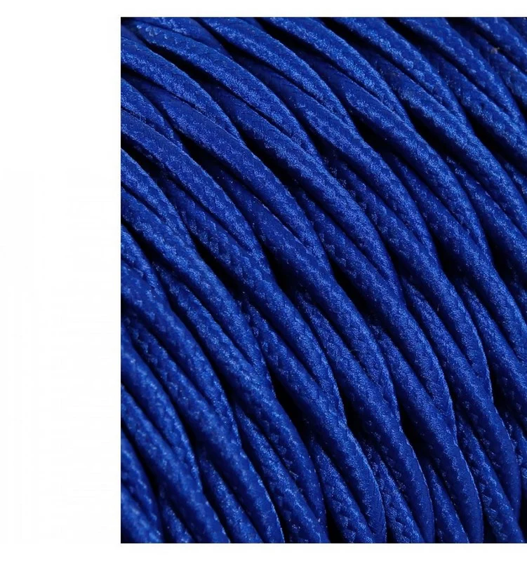 Cabo Elétrico Têxtil Trançado 2x0,75mm Azul 25m