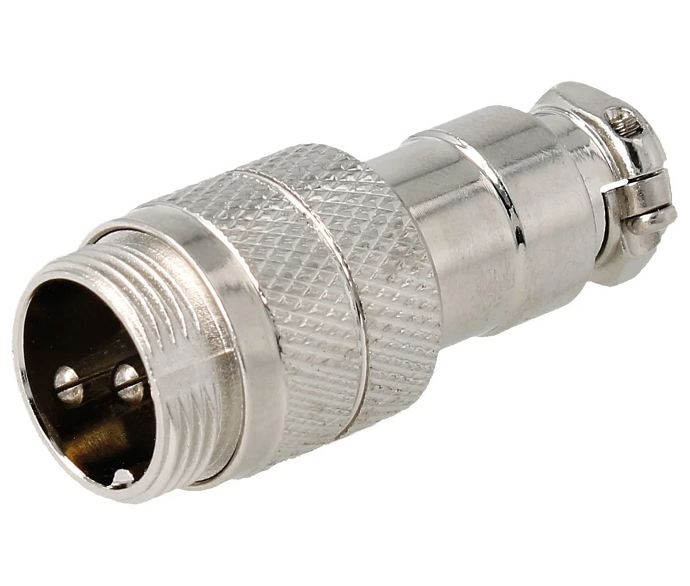 Conector De Microfone Aéreo Macho 2 Pinos