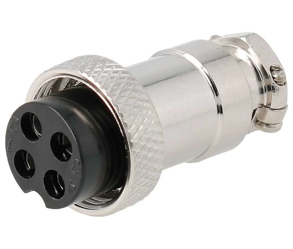 Conector De Microfone Aéreo Fêmea De 4 Pinos