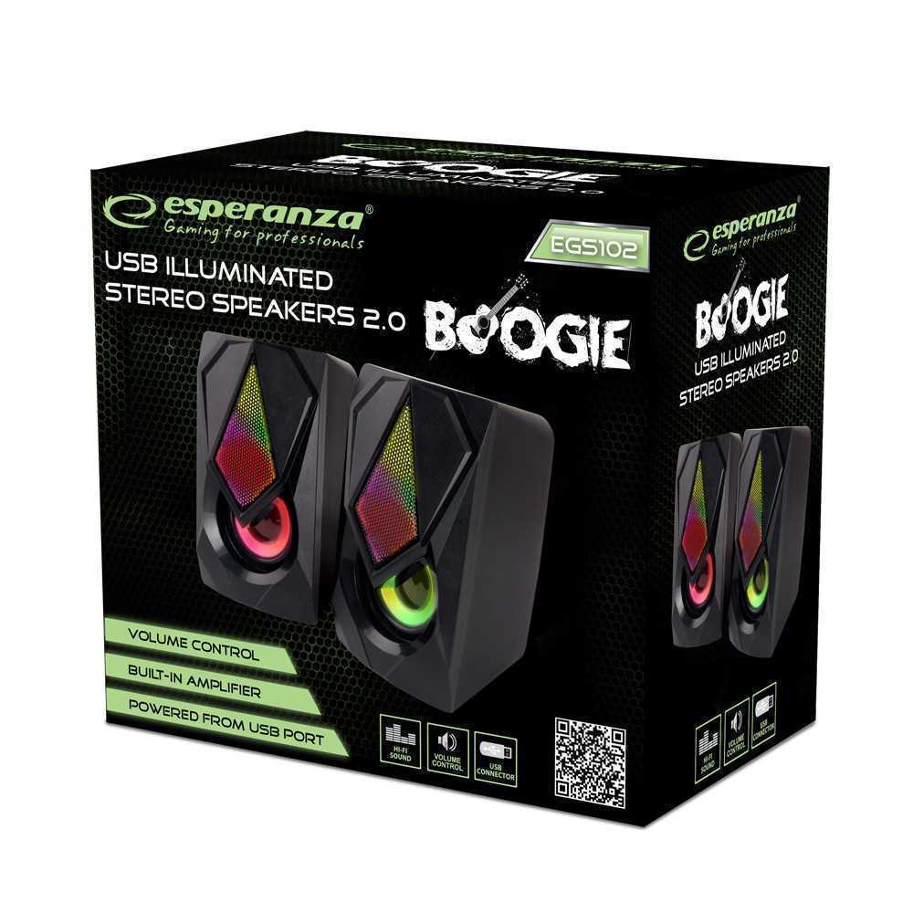 Altavoces 2.0 Rainbow Boogie 5w LED (Negro)