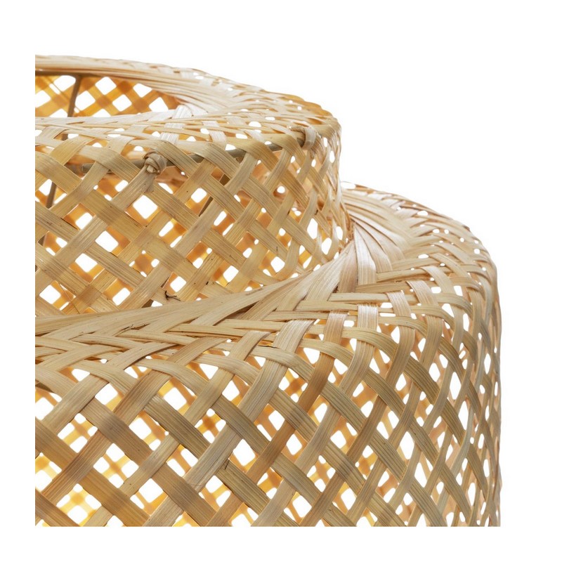 Lâmpada De Teto E27 De Bambu Natural Modelo Liby