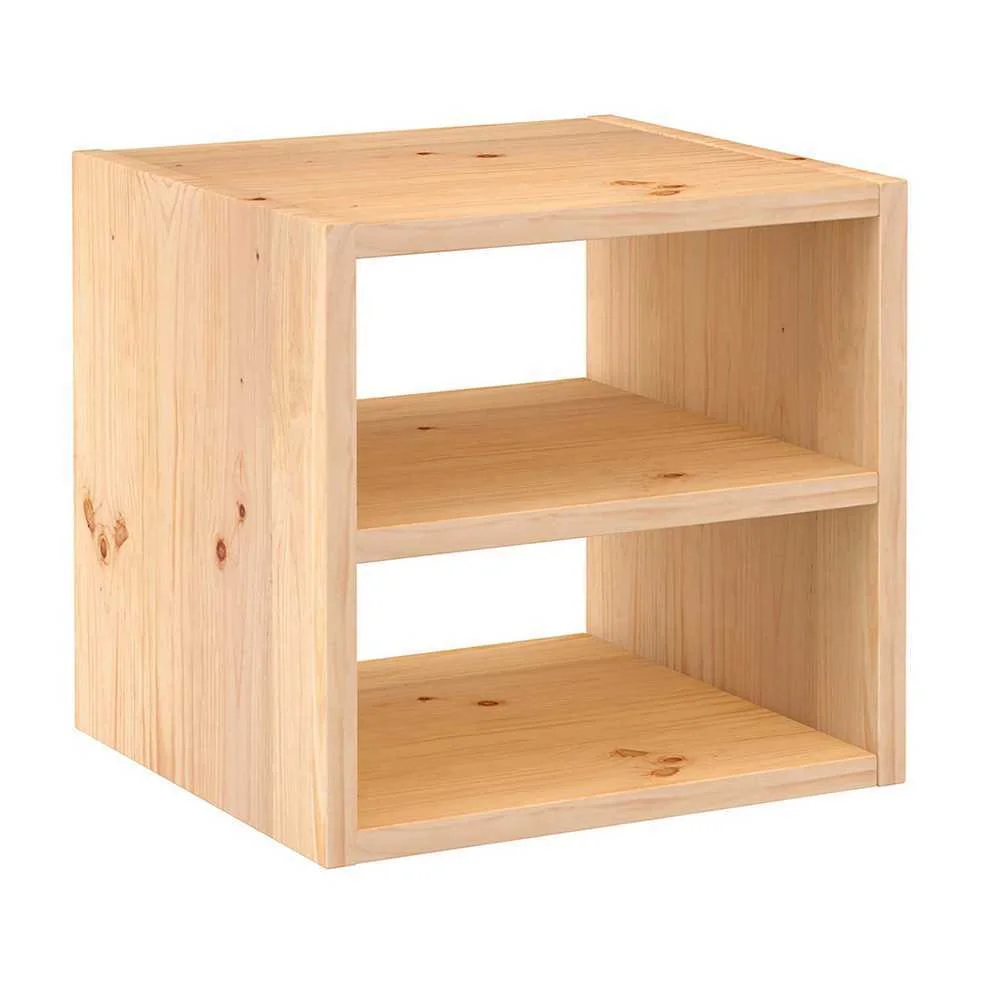 Estante Modular 1 Cubo + Prateleira Intermédia Dinamic Pinho Maciço 36,2x33x36,2cm Astigarraga