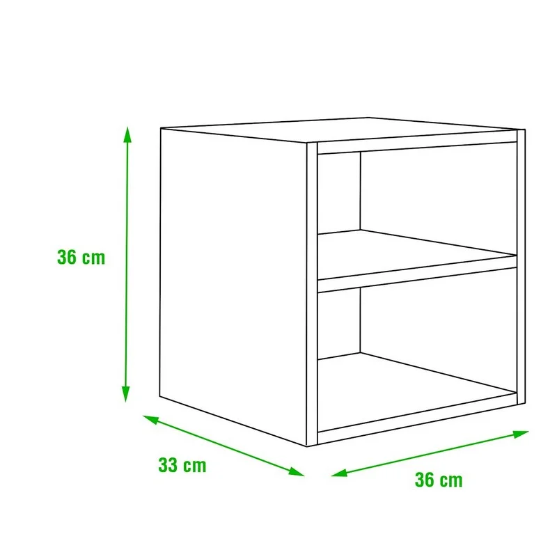 Estante Modular 1 Cubo + Prateleira Intermédia Dinamic Pinho Maciço 36,2x33x36,2cm Astigarraga