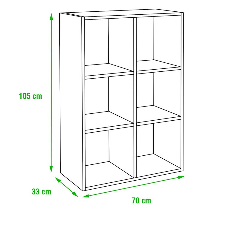 Estante Modular 6 Cubos Pinho Maciço