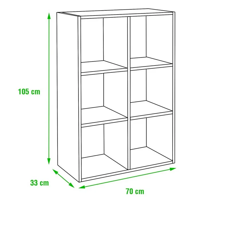 Estante Modular 6 Cubos Pinho Maciço