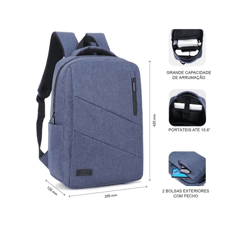Subblim City Backpack Maletines para Portátil 39,6 Cm (15.6") Mochila Azul