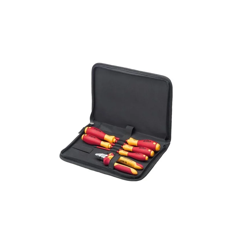 Wiha Tool Set Electrician Screwdriver, Diagonal Cutters, 6-Pcs. In Bag (33969)