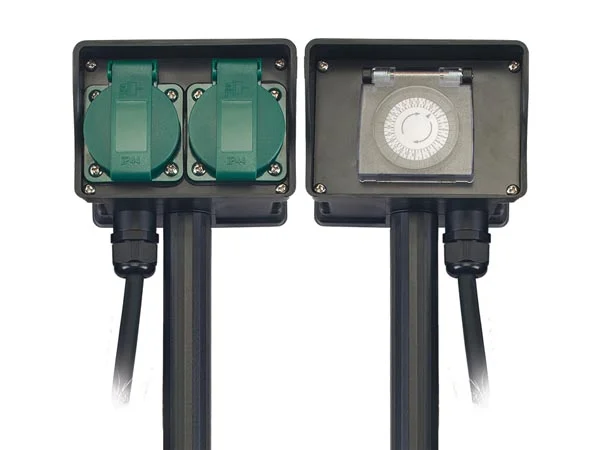 Tomada Dupla com Temporizador - para Exterior