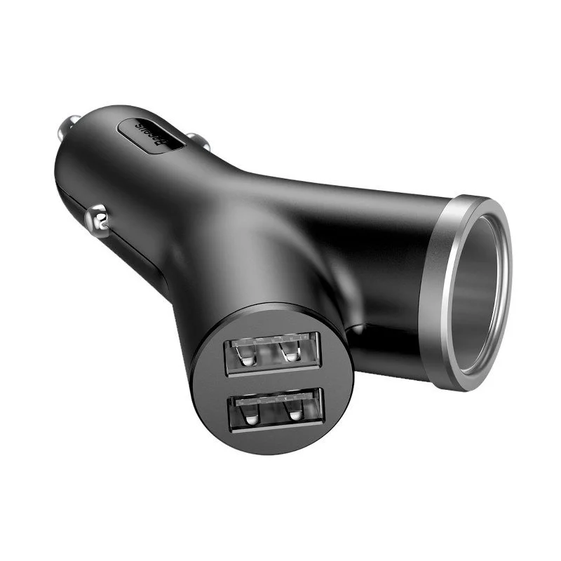 Cargador de Coche 2 X Usb Y Mechero Negro