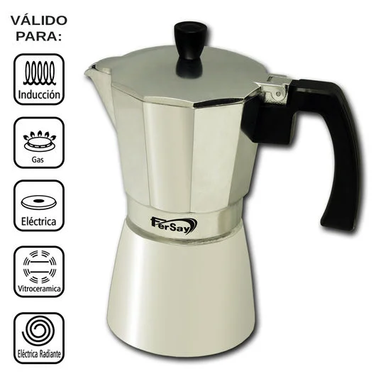 Cafetera italiana induccion y resto de fuegos, Fe.