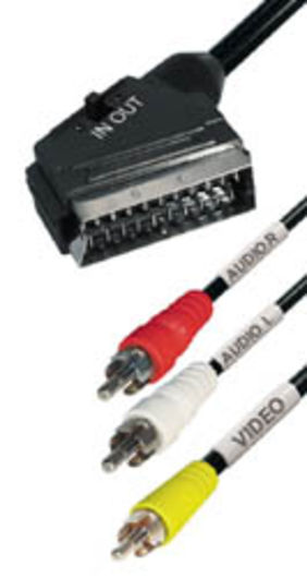 Conexion Euroconector In-Out a 3 X Rca Macho, Lo .