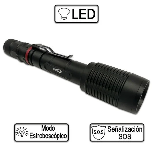 Linterna Led Fersay. Dispone de Cinco Funciones: .