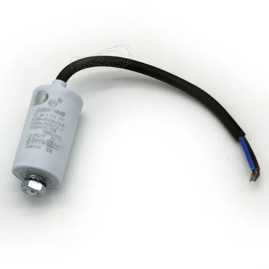 Condensador bipolar 10uF 450V com cabo; mede 3 2 .