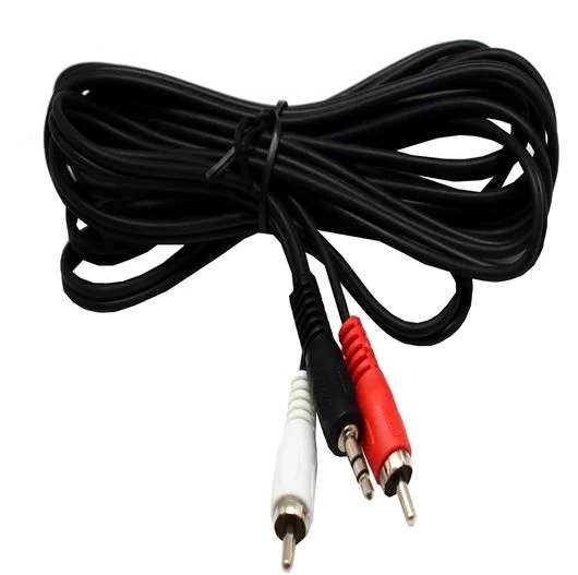 Cable Conexion 2 Rca Macho a Jack Macho 3,5 Stere.