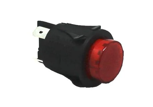 Interruptor bipolar luminoso, color rojo. Diametr.