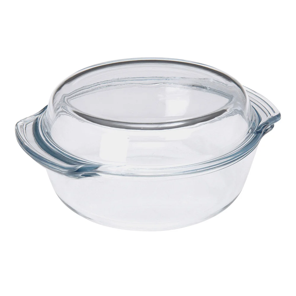 Assadeira de Vidro Redonda com Tampa 22x8cm 1,7l