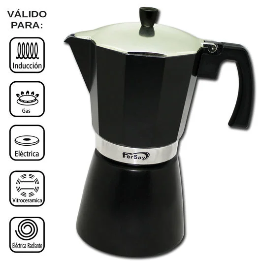 Cafetera italiana induccion Fersay 12 tazas Negra