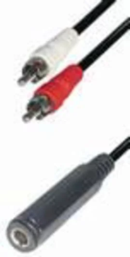 Cable Conexion 2 Rca Macho a Jack Hembra 6,3 Mm