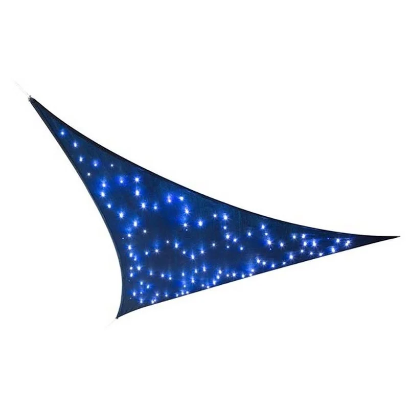 Toldo Vela com Céu Estrelado LED - Triangular - 3.6 X 3.6 X 3.6 M - Azul Escuro